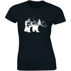 Half It Tops - Forest Bear Silhouette Shirt Beautiful T-shirt Tee Half It Tops - Forest Bear Silhouette Shirt Beautiful T-shirt Tee